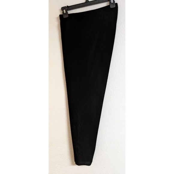 EILEEN FISHER Black Velour Velvet Straight Leg Pull-On Elastic Waist Pants XL - Picture 4 of 7